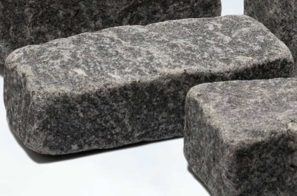 Black Sawn and Tumbled Granite Setts