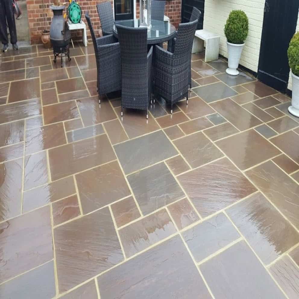 Autumn Brown Stone Patio